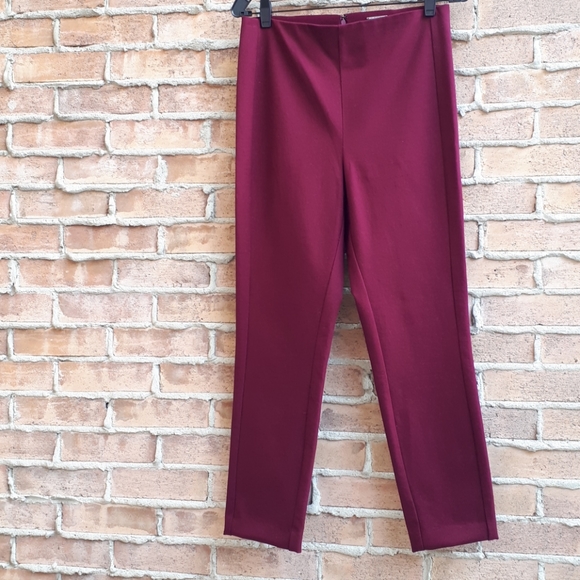NWOT Elie Tahari Jessalyn Bi-Stretch Pants Burgundy - Picture 5 of 10